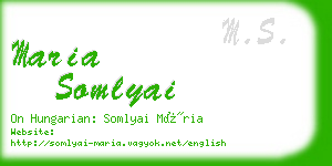 maria somlyai business card